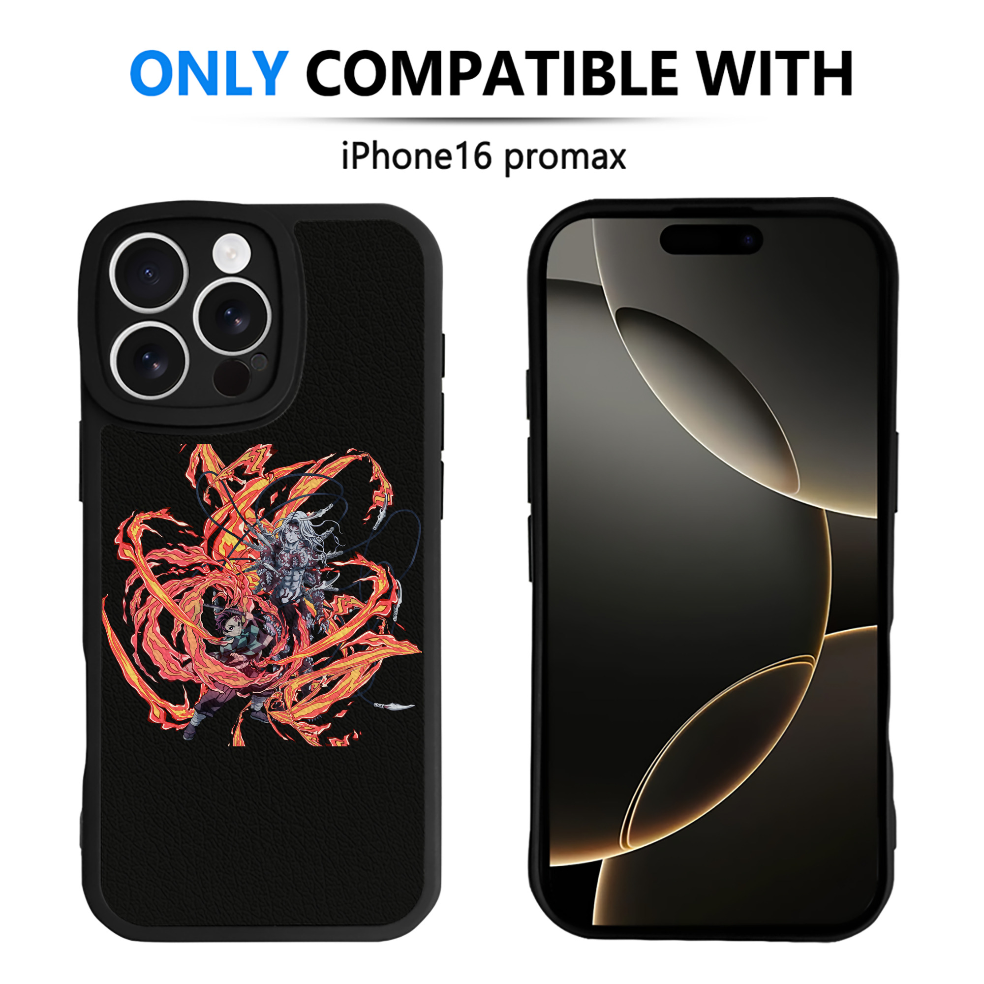 （画像用） 鬼滅の刃 竈門 炭治郎／かまど たんじろう Kamado Tanjirou 【iPhone 16シリーズ対応】シリコンスマホケース（レザー調） 材質：シリコン